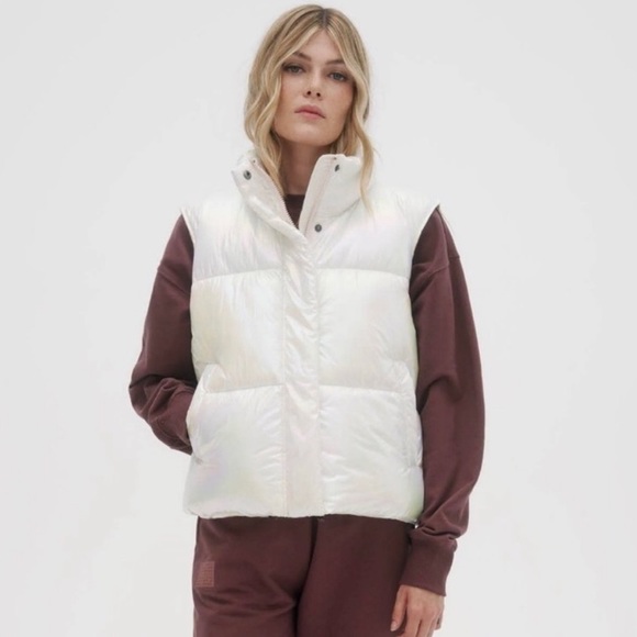 Noize Puffer Aurora opal iridescent puffer vest | Sz M - Picture 4 of 16